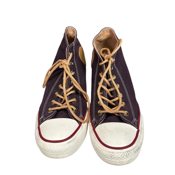 Converse Chuck Taylor Lux Mid Wedge Sneakers Sz 8 deep purple - Picture 2 of 7